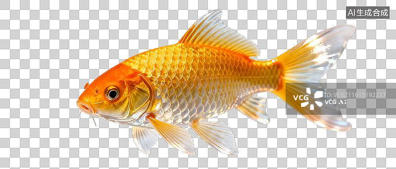 【AI数字艺术】金黄色锦鲤鱼特写图片图片素材