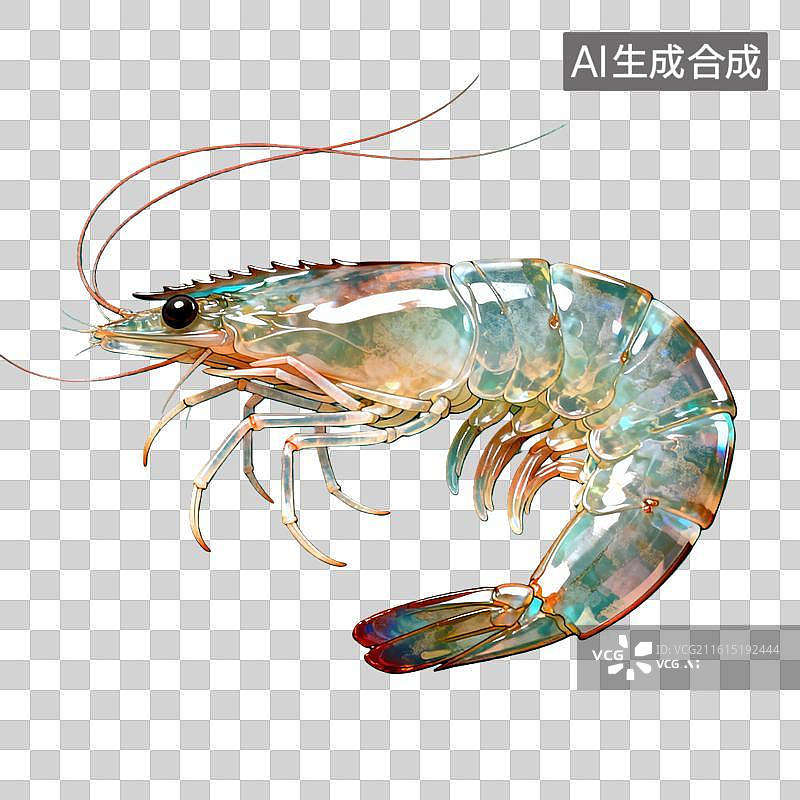 【AI数字艺术】背景下虾的特写图片素材