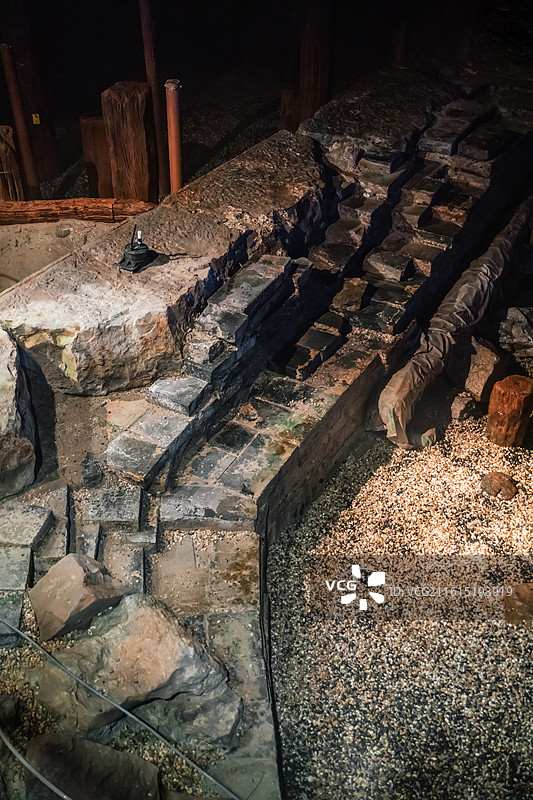 上海志丹苑元代水闸遗址博物馆室内展览空间图片素材