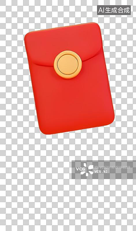 【AI数字艺术】简约红色小钱包设计图片素材
