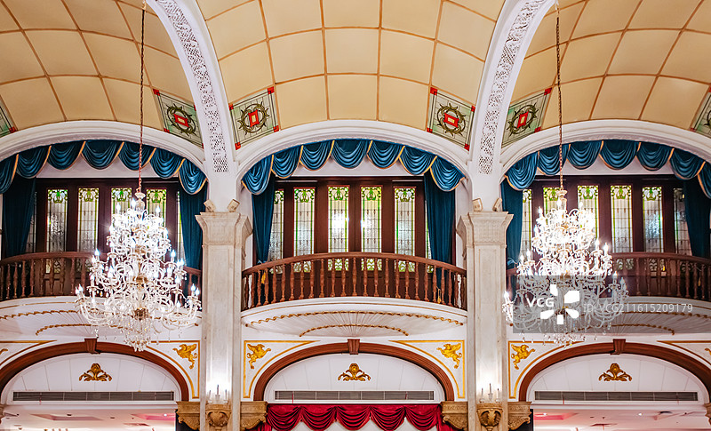 中国证券博物馆（原上海浦江饭店）室内孔雀厅图片素材