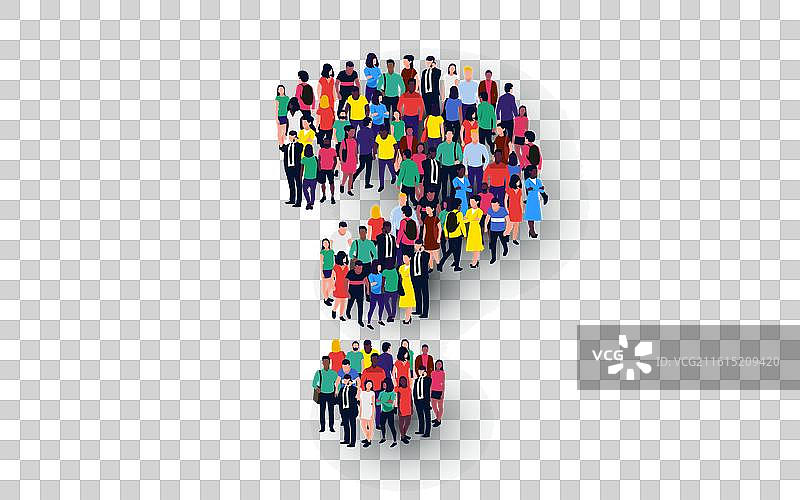 一大群人站成（形状）图片素材