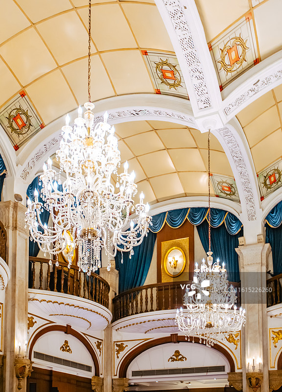 中国证券博物馆（原上海浦江饭店）室内孔雀厅图片素材