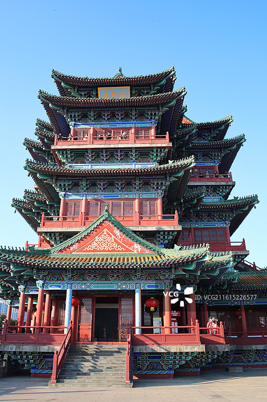 南京狮子山阅江楼与天妃宫图片素材