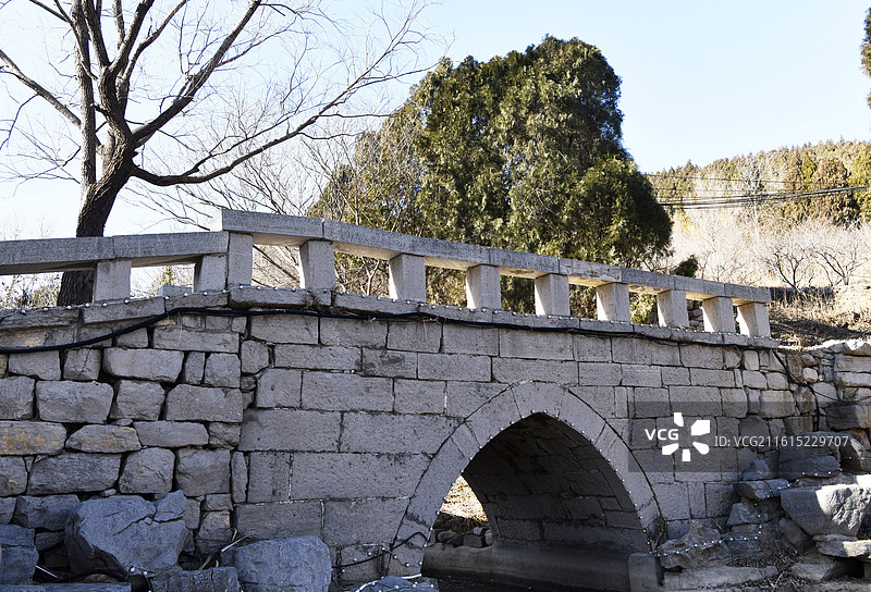 山东省济南市章丘区朱家峪古村登云桥图片素材