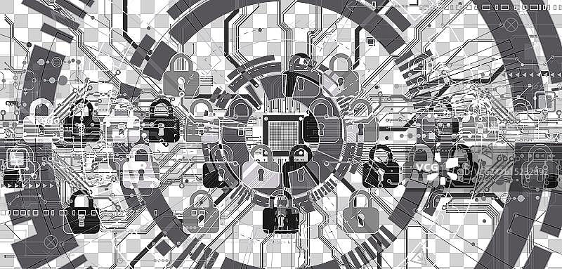 安全的数字背景，虚拟保密图片素材