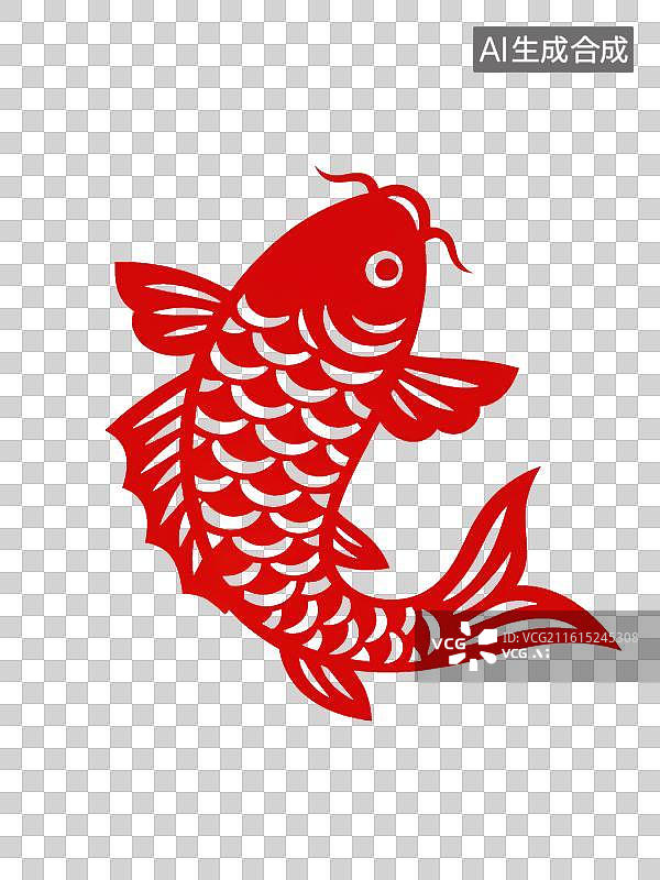 【AI数字艺术】非遗锦鲤矢量剪纸；中国传统文化非遗剪纸；锦鲤图片素材