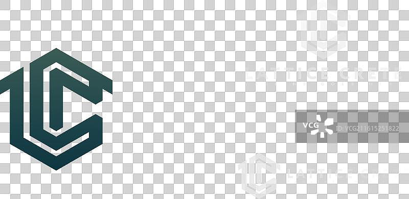 抽象六边形字母L和C组合Logo图片素材