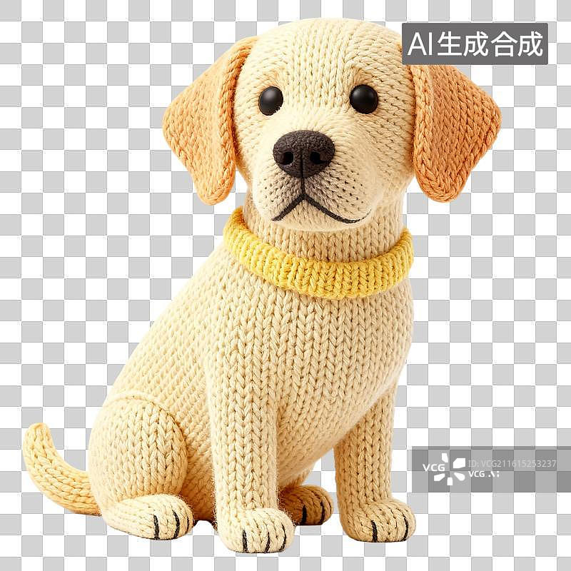 【AI数字艺术】3D针织风宠物小狗元素图片素材