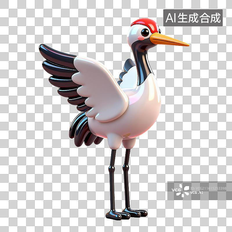 【AI数字艺术】3D仙鹤元素图片素材