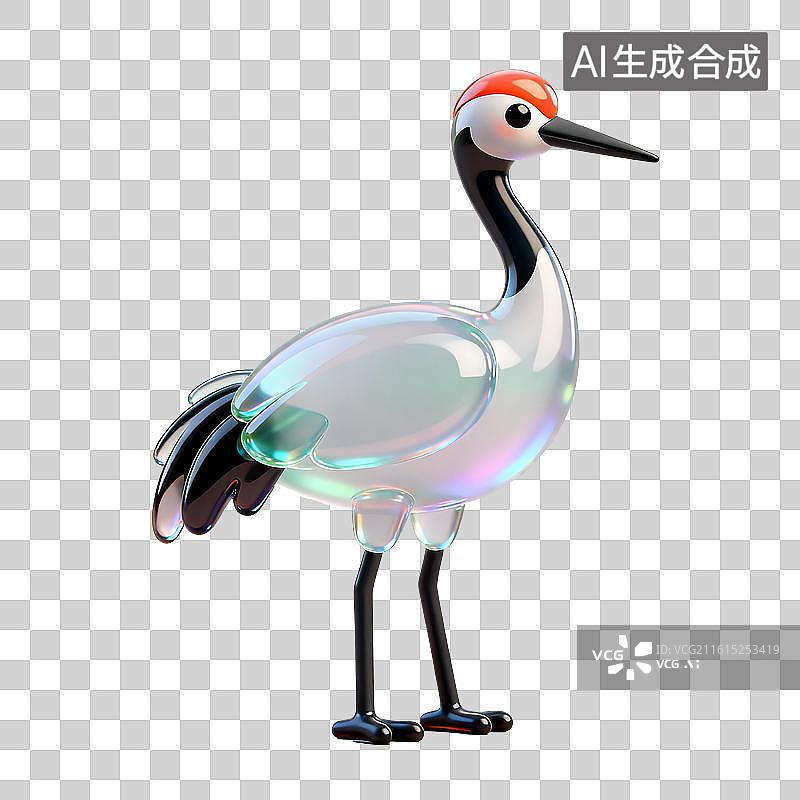 【AI数字艺术】3D仙鹤元素图片素材