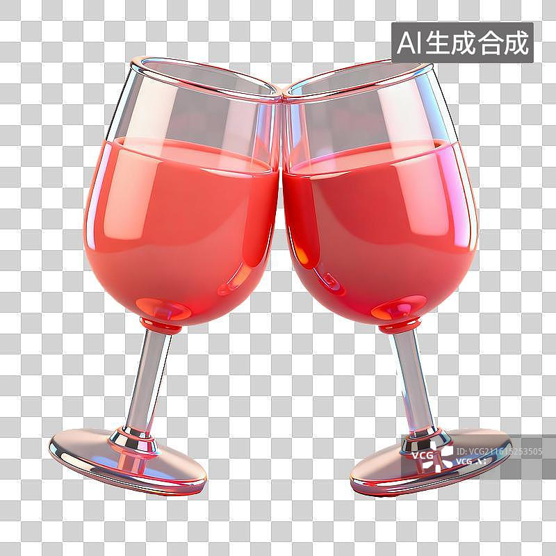 【AI数字艺术】3D婚礼酒杯元素图片素材
