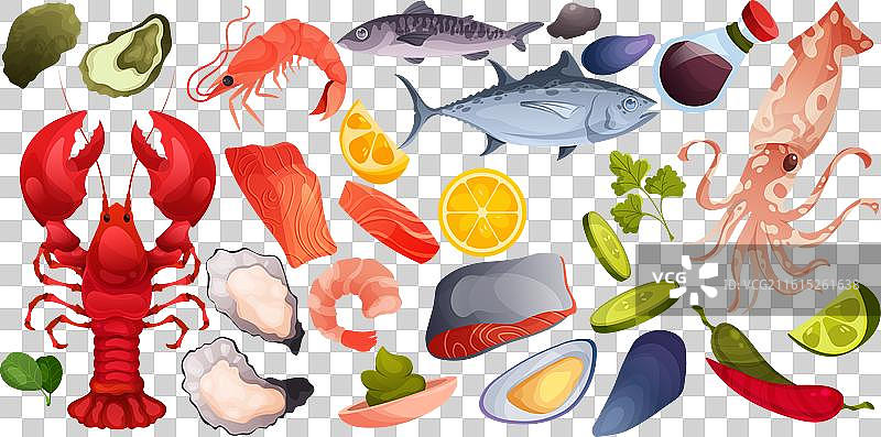 鱼食海鲜烹饪三文鱼菜肴或烤海鲜图片素材