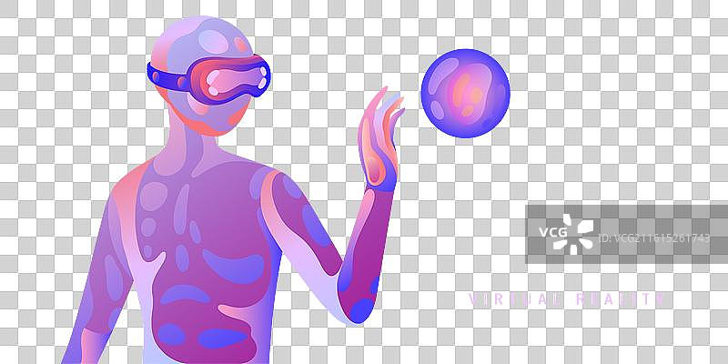 虚拟现实技术 虚拟现实头显 抽象图片素材