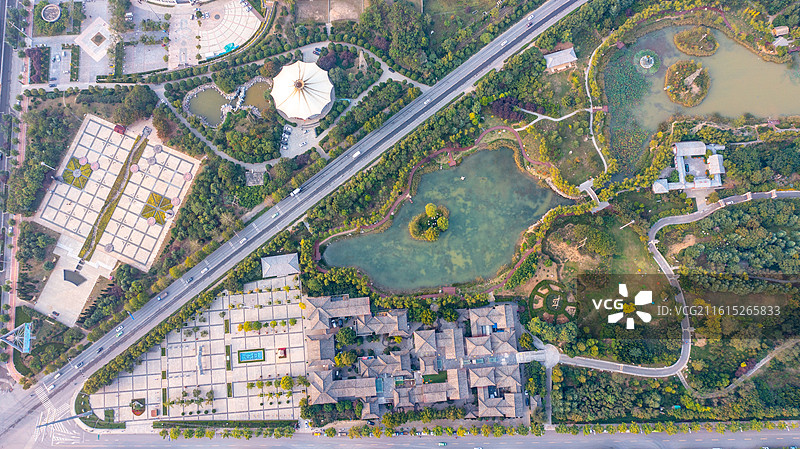 河南郑州荥阳刘禹锡公园、象棋广场城市风光图片素材