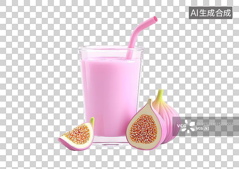 【AI数字艺术】一杯无花果汁图片素材