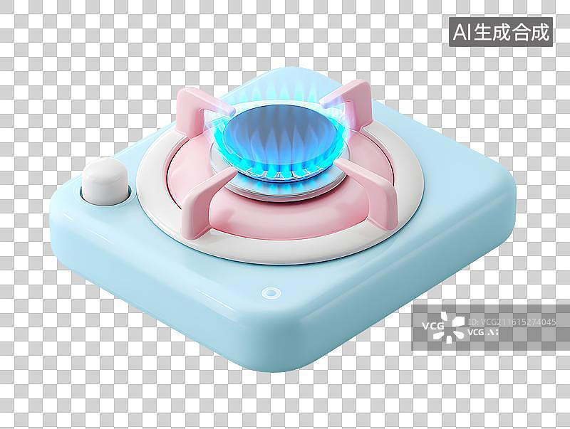 【AI数字艺术】一个卡通燃气灶图片素材