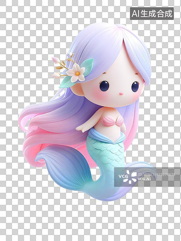 【AI数字艺术】漂亮可爱的美人鱼图片素材