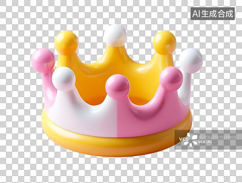 【AI数字艺术】一个彩色卡通王冠图片素材