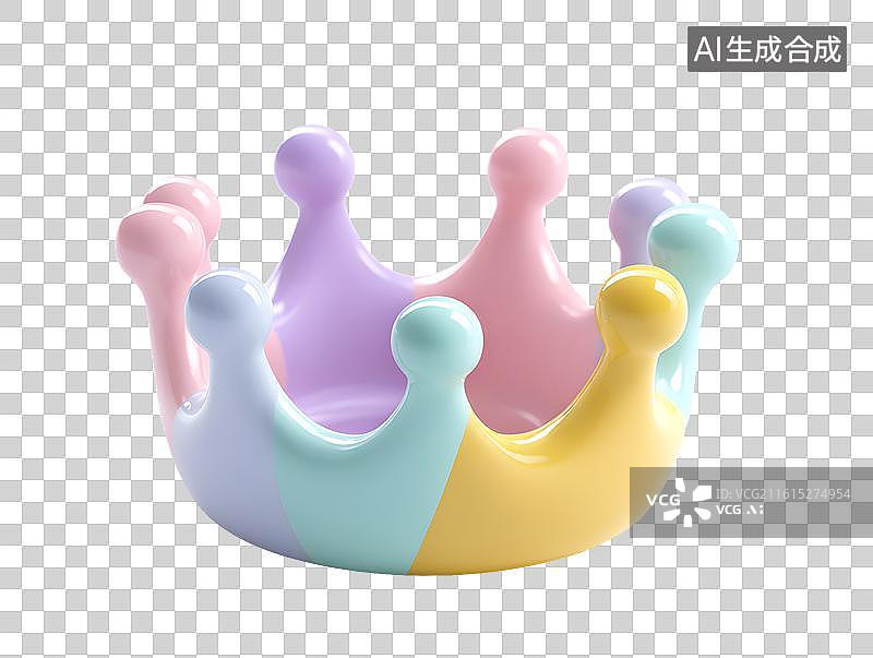 【AI数字艺术】一个彩色卡通王冠图片素材