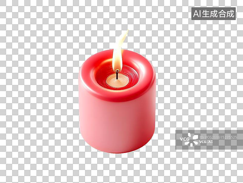 【AI数字艺术】一支燃烧的红蜡烛图片素材