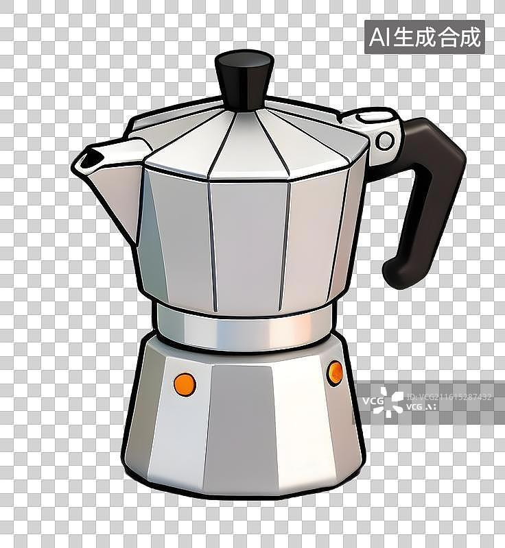 【AI数字艺术】AIGC：摩卡壶 摩卡咖啡壶 咖啡文化 元素 免抠图形图片素材