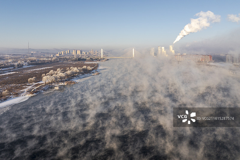 吉林万缕银丝小雾凇岛四星级雾凇仙境图片素材