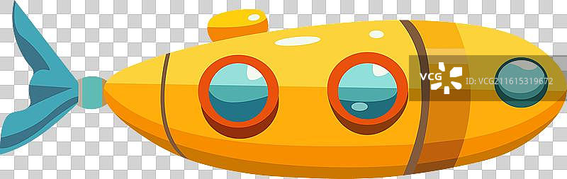 可爱的黄色潜水艇剪贴画卡通图图片素材