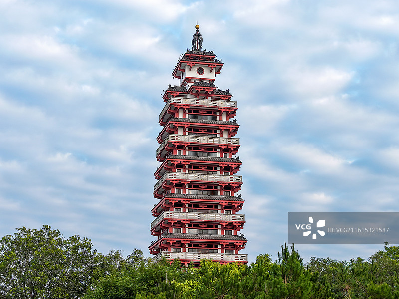 广东省肇庆市封开县广信塔航拍图片素材