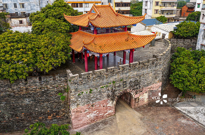 广东省肇庆市封开县封川古城航拍图片素材