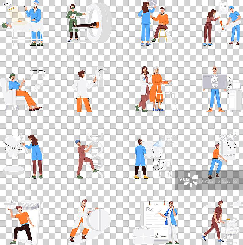 一整套便捷的医疗保健服务图片素材