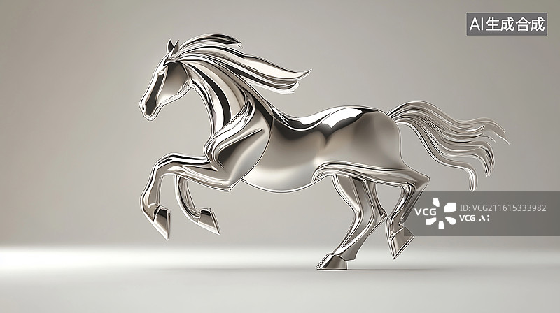 【AI数字艺术】抽象艺术马年摆件设计图片素材