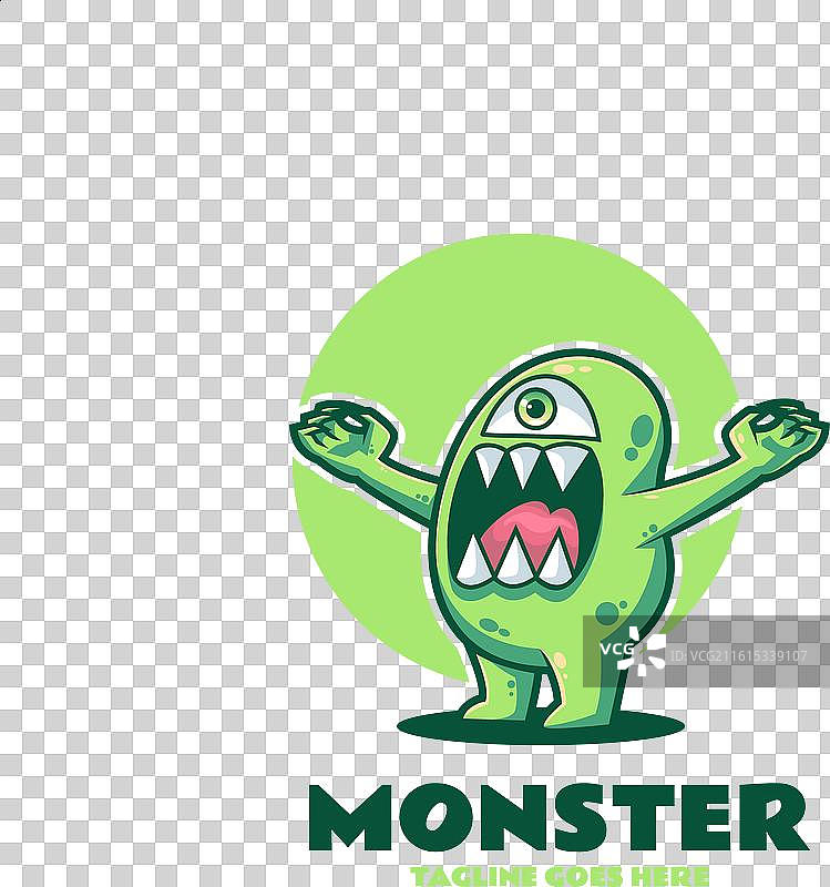 卡通风格的标志性怪物吉祥物图片素材