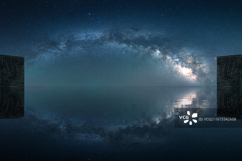 星空下的地面广场，星空背景，汽车广告背景图，汽车背景，星空图片素材