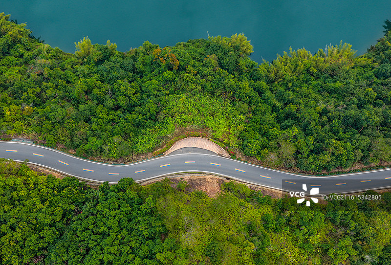 广东省肇庆市封开县贺江碧道画廊航拍图片素材