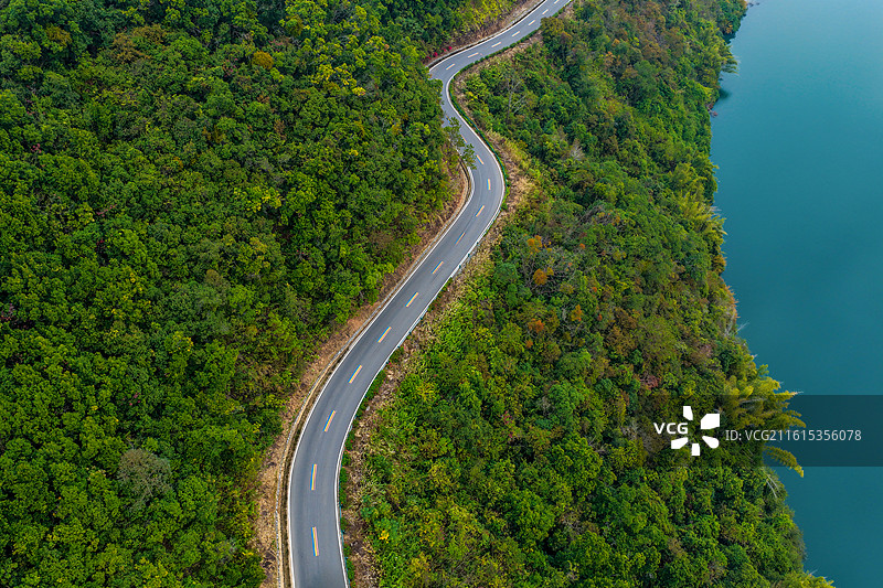 广东省肇庆市封开县贺江碧道画廊航拍图片素材