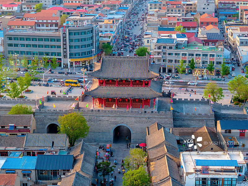 中国河南鹤壁浚县古城航拍风光图片素材