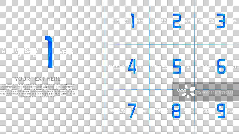 一套白色和蓝色的周年纪念用品图片素材
