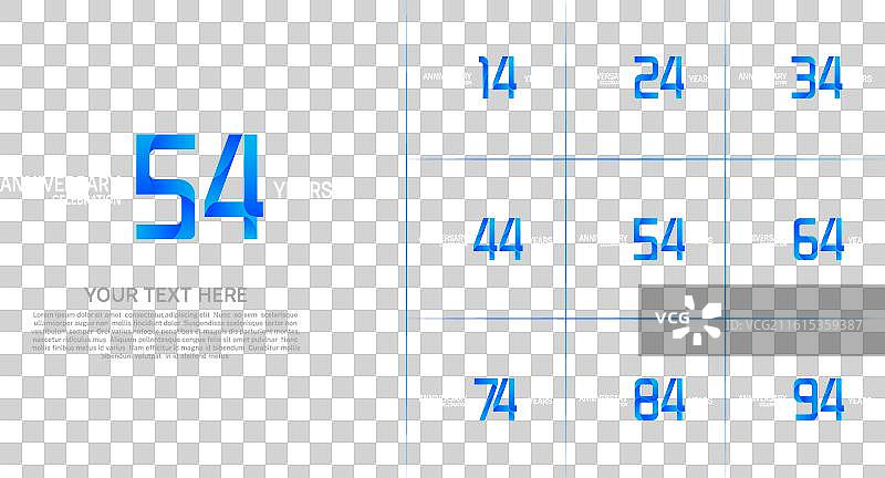 一套白色和蓝色的周年纪念品图片素材
