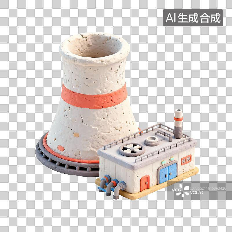 【AI数字艺术】发电站建筑插画图片素材