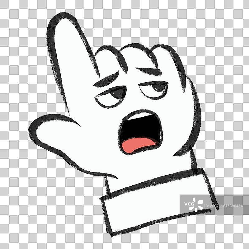 卡通人的手做手势儿童画潮流风涂鸦风多巴胺风格插画装饰元素图片素材