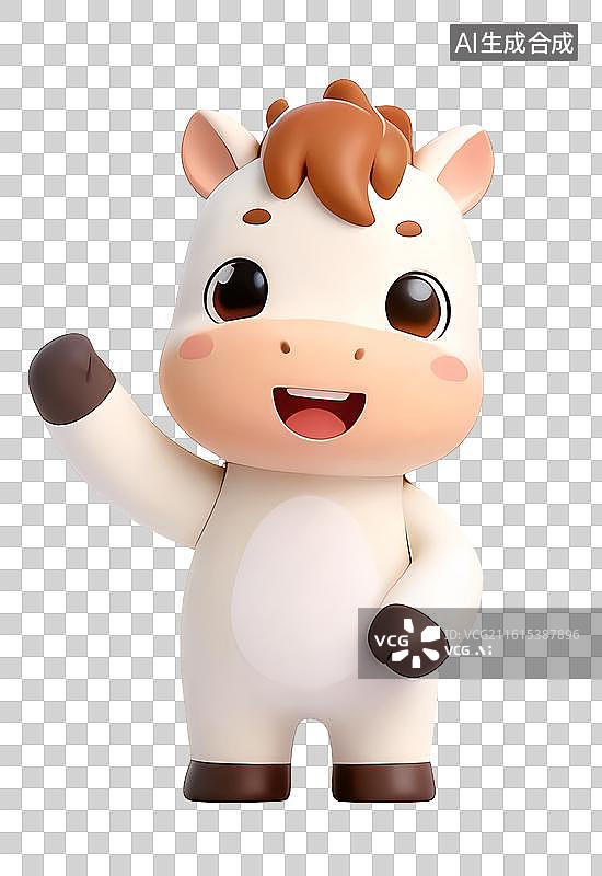 【AI数字艺术】新年卡通马元素图片素材