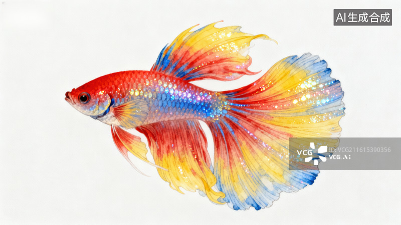 【AI数字艺术】色彩斑斓的孔雀鱼图片素材