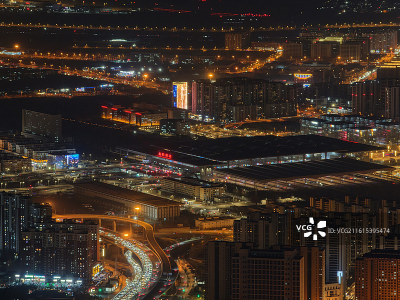 太原南站夜景图片素材