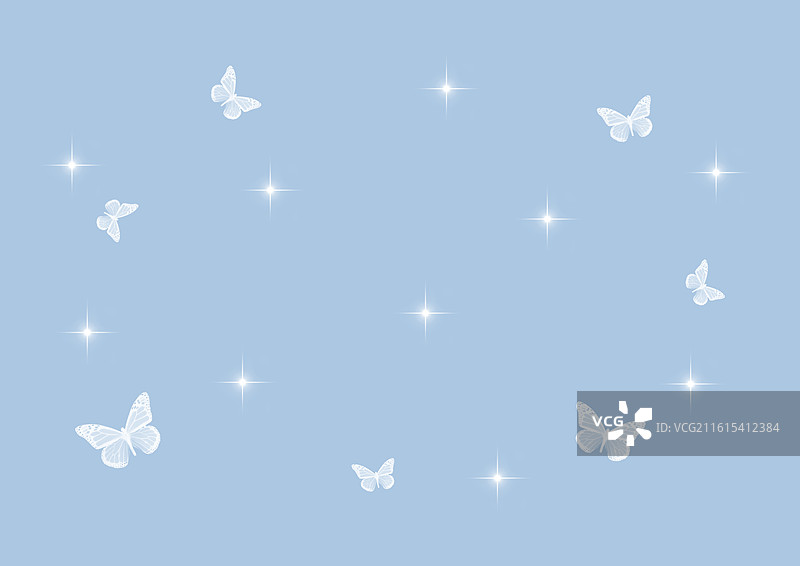 温柔浪漫蝴蝶星光背景卡片素材壁纸图片素材