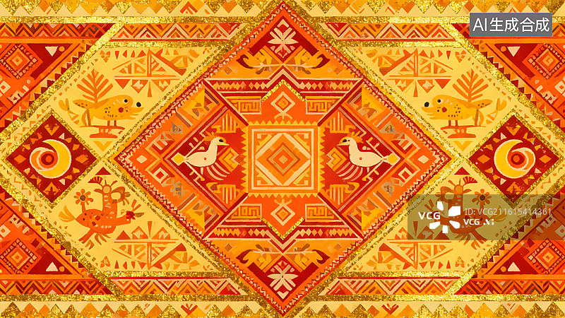 【AI数字艺术】春节新年民俗风情民族特色喜庆装饰图案图片素材