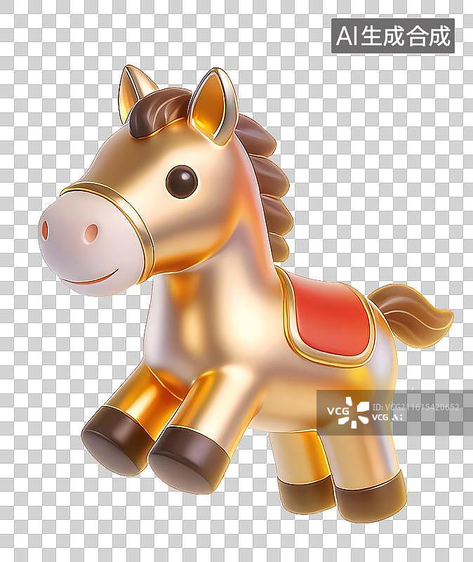 【AI数字艺术】新年卡通马节日元素图片素材