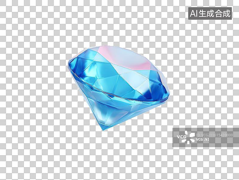【AI数字艺术】一颗卡通蓝宝石图片素材