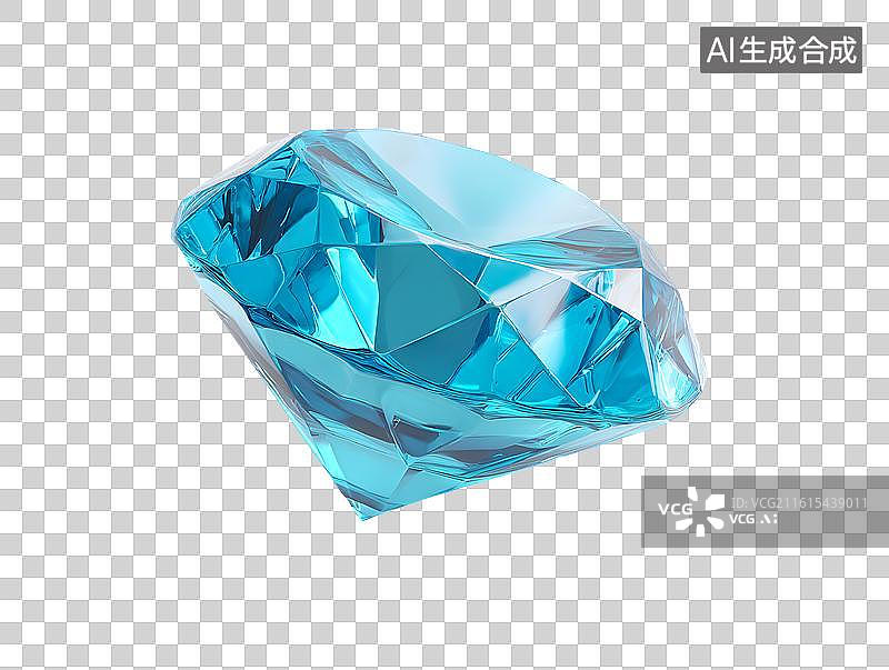 【AI数字艺术】一颗卡通蓝宝石图片素材