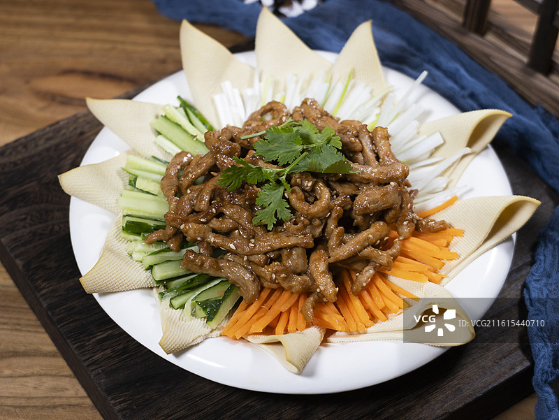 家常菜京酱肉丝图片素材